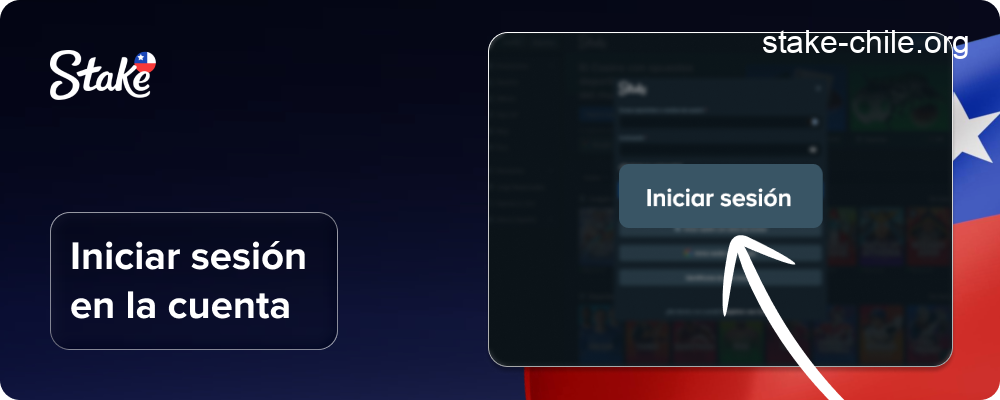Cómo iniciar sesión en tu cuenta de Stake Chile