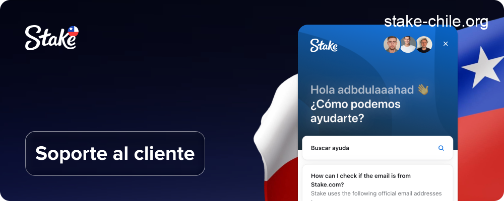 Soporte al cliente en Stake Chile