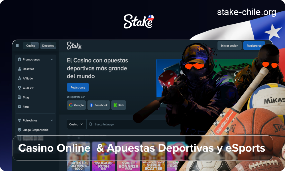 Stake - Plataforma de casino de criptomonedas y apuestas deportivas para apostadores chilenos